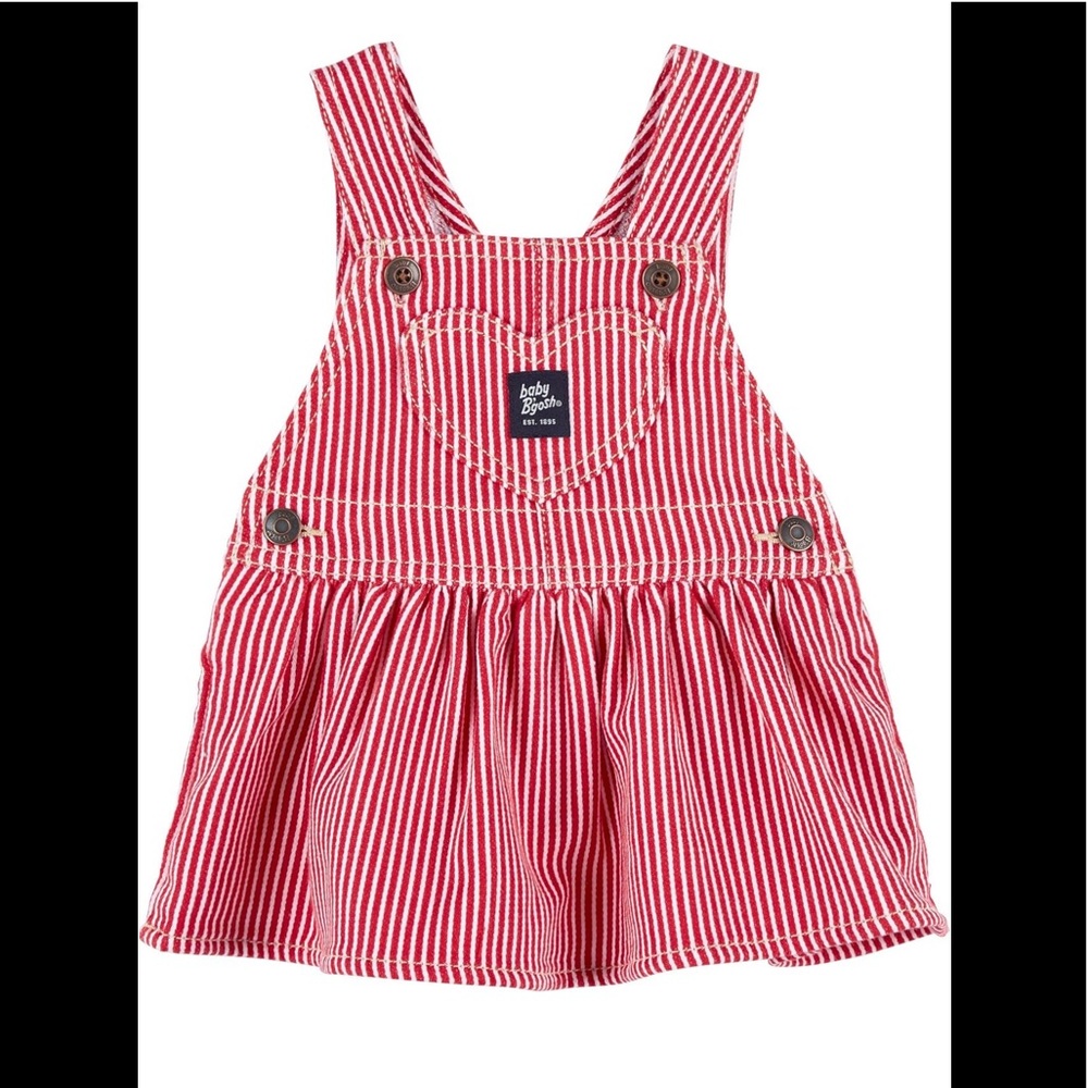 Red Stripe Pinafore Dress for Kids